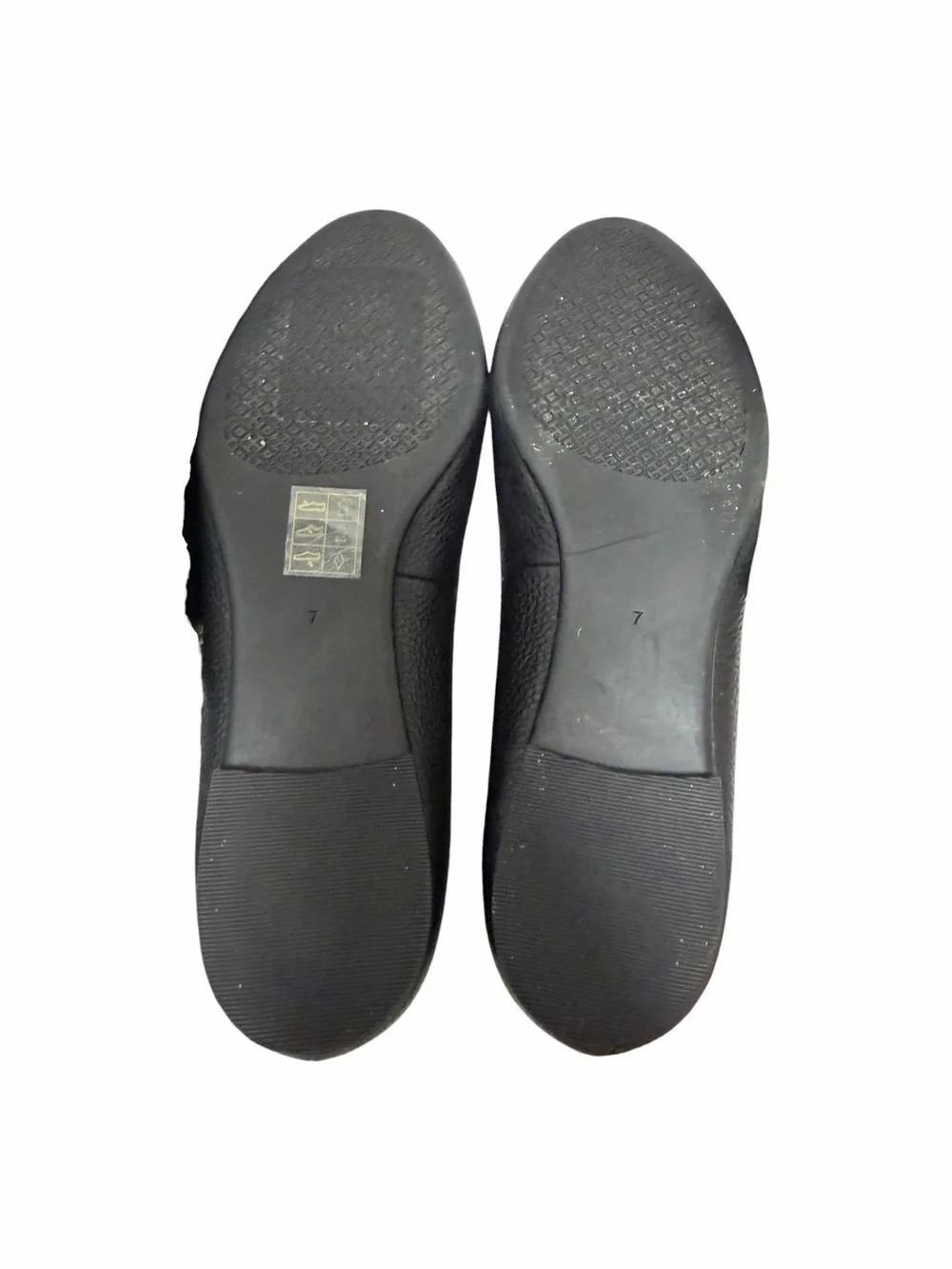 Tory Burch Pebbled Black Leather Flats